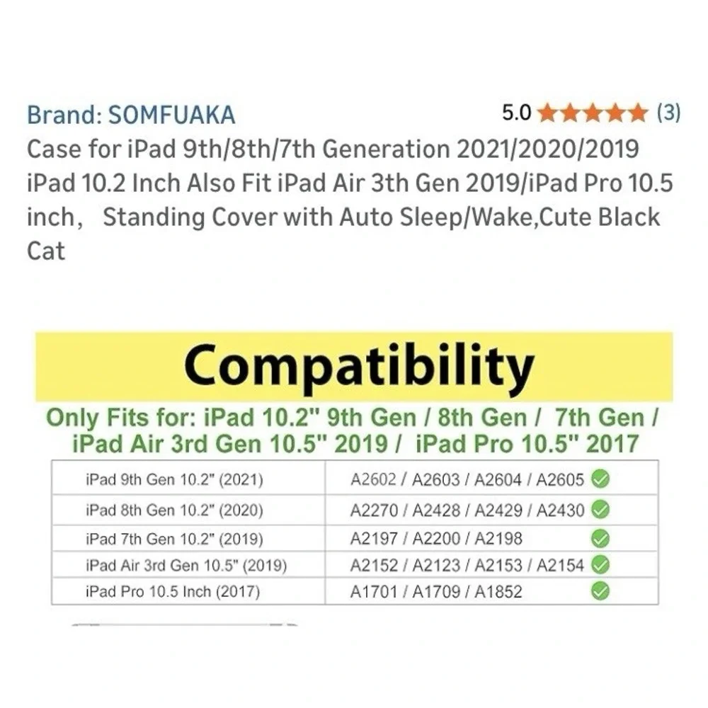 Black Cat Under Starry Sky Tablet Cover‎ Premium PU Leather 10x7.25x3/4